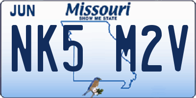 MO license plate NK5M2V