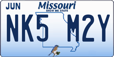 MO license plate NK5M2Y