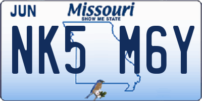 MO license plate NK5M6Y