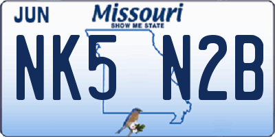 MO license plate NK5N2B