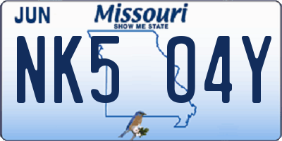 MO license plate NK5O4Y