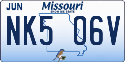 MO license plate NK5O6V