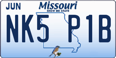 MO license plate NK5P1B