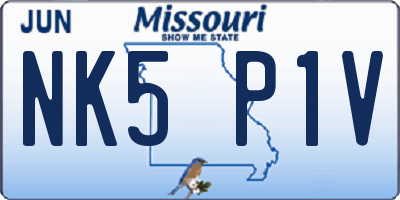 MO license plate NK5P1V