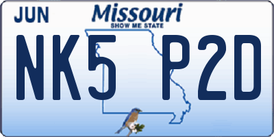 MO license plate NK5P2D