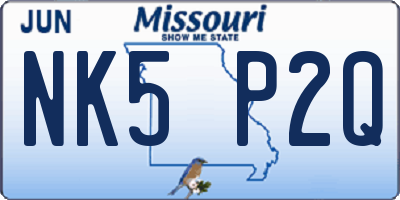 MO license plate NK5P2Q