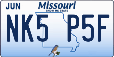 MO license plate NK5P5F