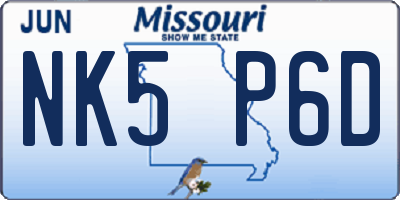MO license plate NK5P6D