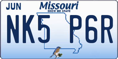 MO license plate NK5P6R
