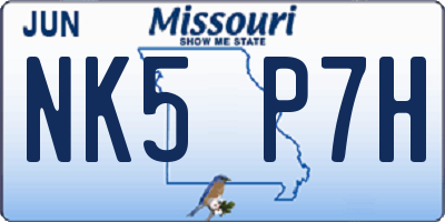 MO license plate NK5P7H