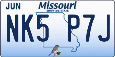 MO license plate NK5P7J