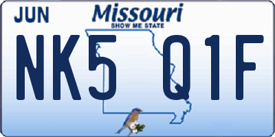 MO license plate NK5Q1F