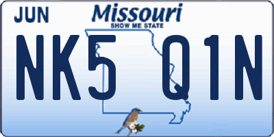 MO license plate NK5Q1N