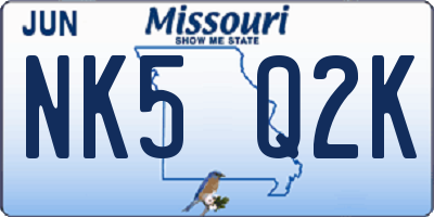 MO license plate NK5Q2K