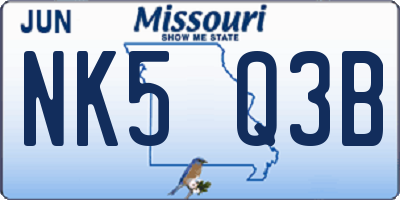 MO license plate NK5Q3B
