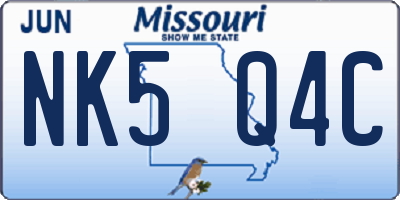 MO license plate NK5Q4C