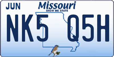 MO license plate NK5Q5H