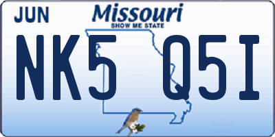 MO license plate NK5Q5I