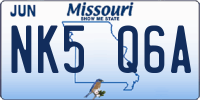 MO license plate NK5Q6A