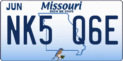 MO license plate NK5Q6E