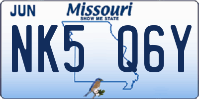 MO license plate NK5Q6Y