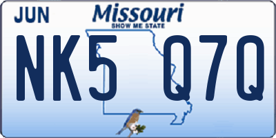 MO license plate NK5Q7Q