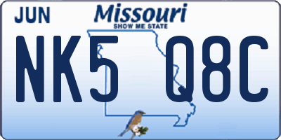 MO license plate NK5Q8C