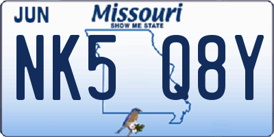 MO license plate NK5Q8Y