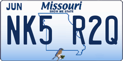 MO license plate NK5R2Q
