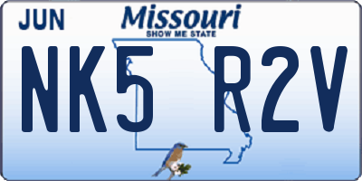 MO license plate NK5R2V