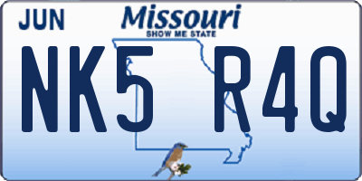 MO license plate NK5R4Q
