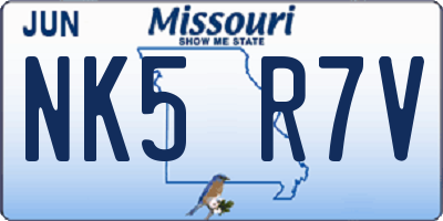 MO license plate NK5R7V