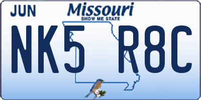 MO license plate NK5R8C