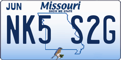 MO license plate NK5S2G