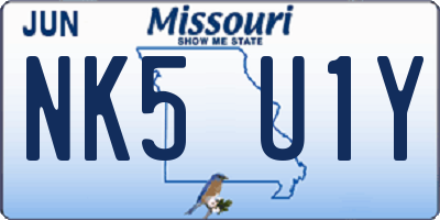 MO license plate NK5U1Y