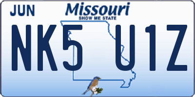 MO license plate NK5U1Z