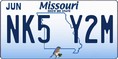 MO license plate NK5Y2M
