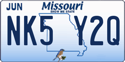 MO license plate NK5Y2Q