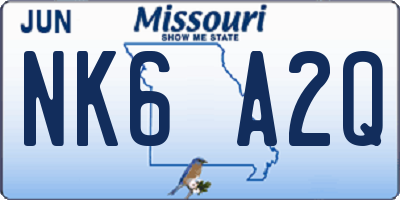 MO license plate NK6A2Q
