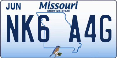 MO license plate NK6A4G