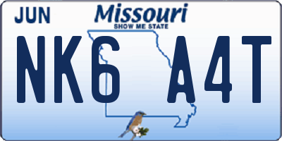 MO license plate NK6A4T