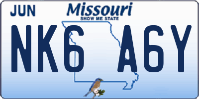 MO license plate NK6A6Y