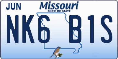 MO license plate NK6B1S
