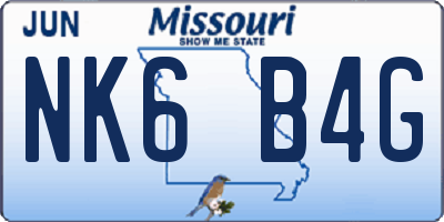 MO license plate NK6B4G