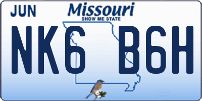 MO license plate NK6B6H