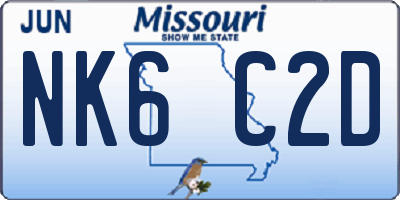 MO license plate NK6C2D