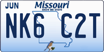 MO license plate NK6C2T