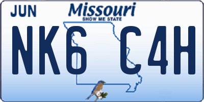 MO license plate NK6C4H