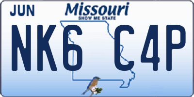 MO license plate NK6C4P
