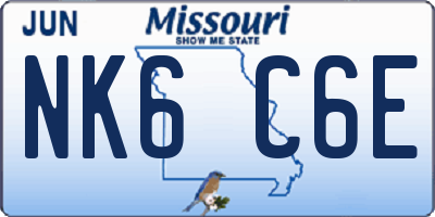MO license plate NK6C6E